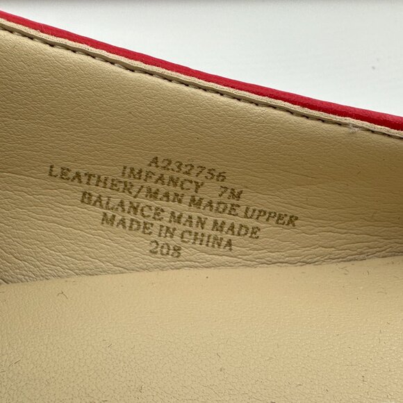 ISAAC MIZRAHI LIVE! Red Leather Ballet Flats with Bow – Size 7M - Picture 6 of 8